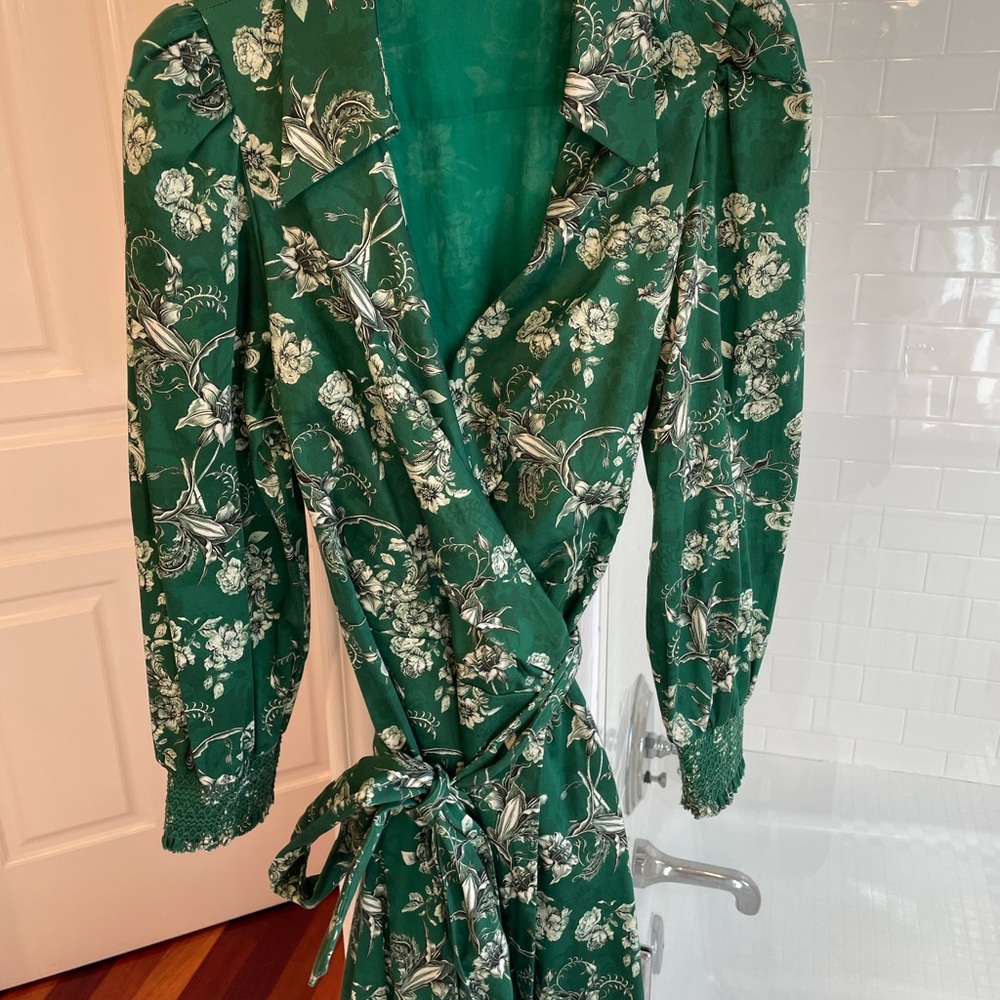 Alice + Olivia Green Floral Mini Dress